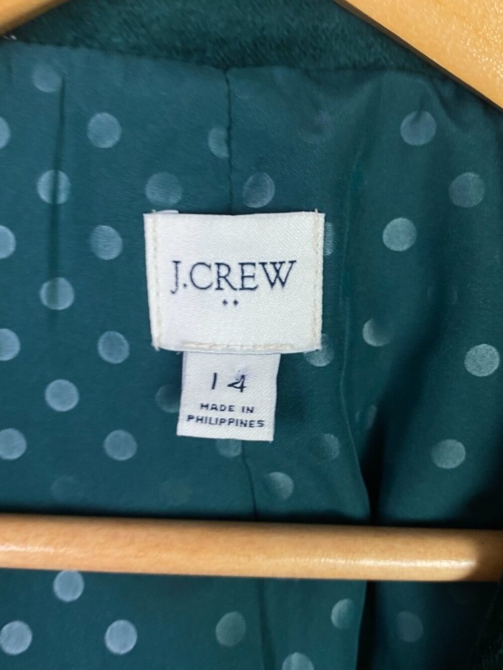 J CREW Velvet Blazer Jacket Womens 14 Forest Green One Button Tuxedo Dinner - Picture 5 of 14